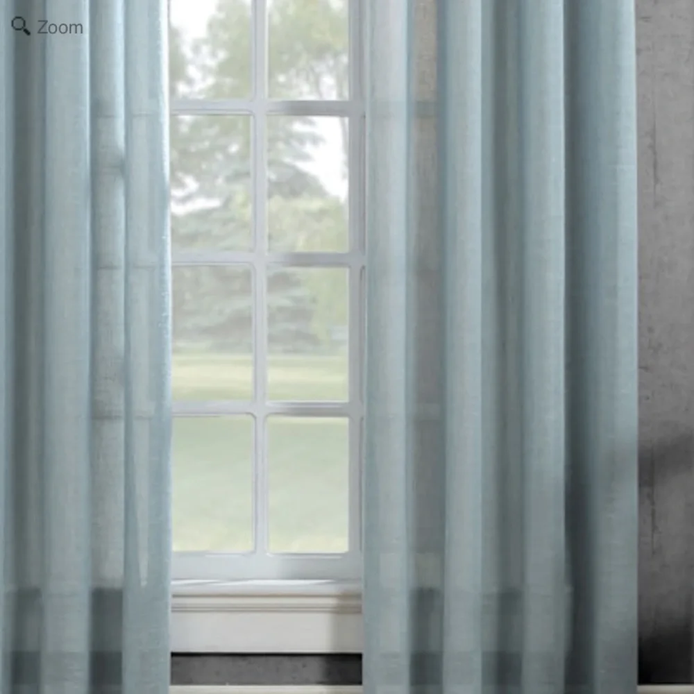 One Panel - Akari Dusty Blue Sheer Grommet Window Panel 84in.